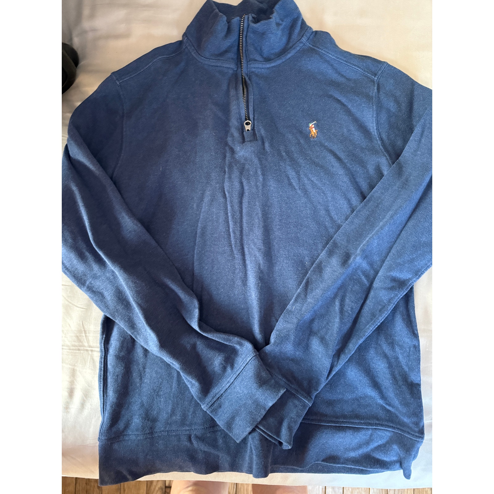 Ralph Lauren Blue Quarter Zip Shrt Size Large 14-16yrs